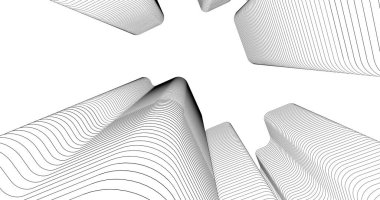 Mimari sanat konseptinde soyut çizgiler, minimum geometrik şekiller. 