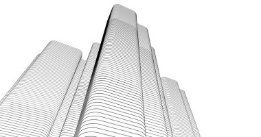 Mimari sanat konseptinde soyut çizgiler, minimum geometrik şekiller. 