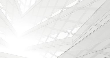 Mimari sanat konseptinde soyut çizgiler, minimum geometrik şekiller. 