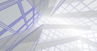 Mimari sanat konseptinde soyut çizgiler, minimum geometrik şekiller. 