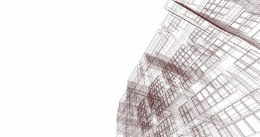 Mimari sanat konseptinde soyut çizgiler, minimum geometrik şekiller. 