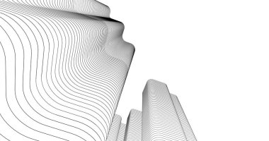 Mimari sanat konseptinde soyut çizgiler, minimum geometrik şekiller. 