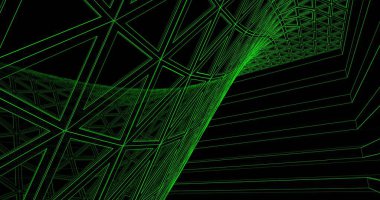 Mimari sanat konseptinde soyut çizgiler, minimum geometrik şekiller. 