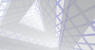 Mimari sanat konseptinde soyut çizgiler, minimum geometrik şekiller. 