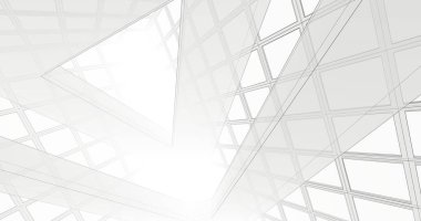 Mimari sanat konseptinde soyut çizgiler, minimum geometrik şekiller. 