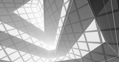 Mimari sanat konseptinde soyut çizgiler, minimum geometrik şekiller. 