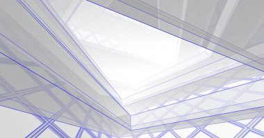 Mimari sanat konseptinde soyut çizgiler, minimum geometrik şekiller. 