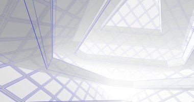 Mimari sanat konseptinde soyut çizgiler, minimum geometrik şekiller. 