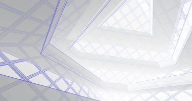 Mimari sanat konseptinde soyut çizgiler, minimum geometrik şekiller. 