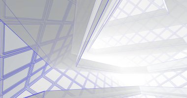 Mimari sanat konseptinde soyut çizgiler, minimum geometrik şekiller. 