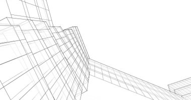 Mimari sanat konseptinde soyut çizgiler, minimum geometrik şekiller. 