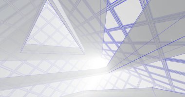 Mimari sanat konseptinde soyut çizgiler, minimum geometrik şekiller. 