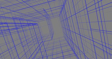 Mimari sanat konseptinde soyut çizgiler, minimum geometrik şekiller. 