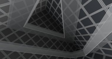 Mimari sanat konseptinde soyut çizgiler, minimum geometrik şekiller. 