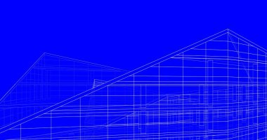 Mimari sanat konseptinde soyut çizgiler, minimum geometrik şekiller. 
