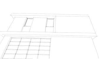  Mimarlık binasının 3D modelleme yazılım tasarımı, dahili illüstrasyon