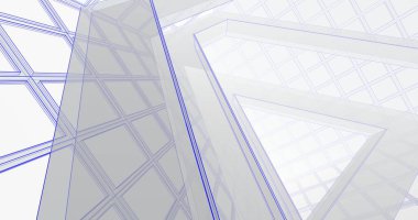 Mimari sanat konseptinde soyut çizgiler, minimum geometrik şekiller. 