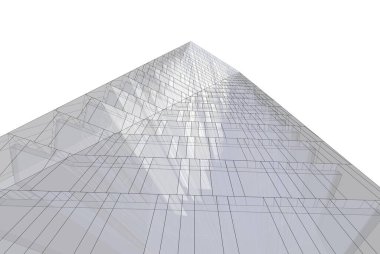 Mimari sanat konseptinde soyut çizgiler, minimum geometrik şekiller. 