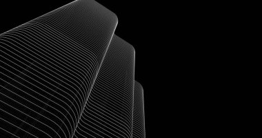 Mimari sanat konseptinde soyut çizgiler, minimum geometrik şekiller. 