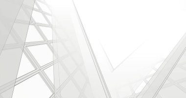 Mimari sanat konseptinde soyut çizgiler, minimum geometrik şekiller. 