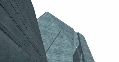 Mimari sanat konseptinde soyut çizgiler, minimum geometrik şekiller. 