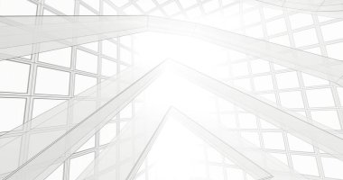 Mimari sanat konseptinde soyut çizgiler, minimum geometrik şekiller. 