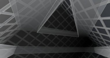 Mimari sanat konseptinde soyut çizgiler, minimum geometrik şekiller. 