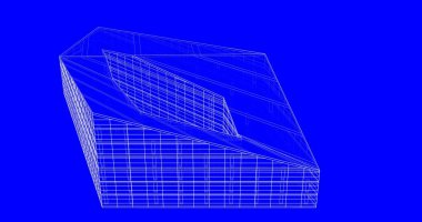 Mimari sanat konseptinde soyut çizgiler, minimum geometrik şekiller. 
