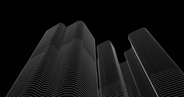 Mimari sanat konseptinde soyut çizgiler, minimum geometrik şekiller. 