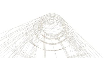 Mimari sanat konseptinde soyut çizgiler, minimum geometrik şekiller. 