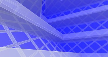 Mimari sanat konseptinde soyut çizgiler, minimum geometrik şekiller. 