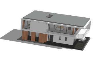  Mimarlık binasının 3D modelleme yazılım tasarımı, dahili illüstrasyon