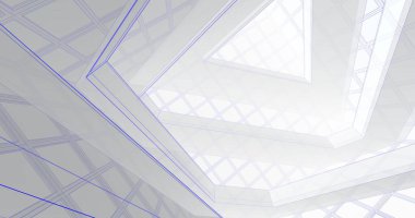 Mimari sanat konseptinde soyut çizgiler, minimum geometrik şekiller. 