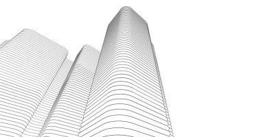 Mimari sanat konseptinde soyut çizgiler, minimum geometrik şekiller. 