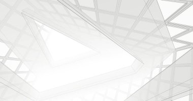 Mimari sanat konseptinde soyut çizgiler, minimum geometrik şekiller. 