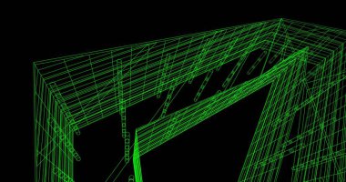 Mimari sanat konseptinde soyut çizgiler, minimum geometrik şekiller. 