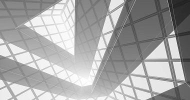 Mimari sanat konseptinde soyut çizgiler, minimum geometrik şekiller. 