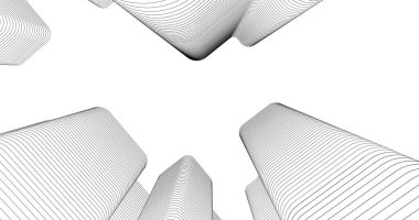 Mimari sanat konseptinde soyut çizgiler, minimum geometrik şekiller. 