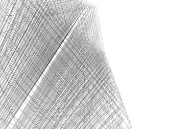 Mimari sanat konseptinde soyut çizgiler, minimum geometrik şekiller. 