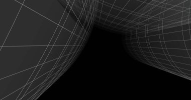 Mimari sanat konseptinde soyut çizgiler, minimum geometrik şekiller. 