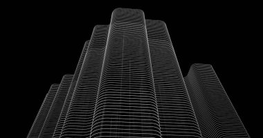 Mimari sanat konseptinde soyut çizgiler, minimum geometrik şekiller. 