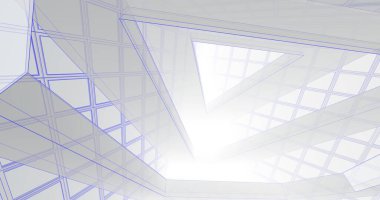 Mimari sanat konseptinde soyut çizgiler, minimum geometrik şekiller. 