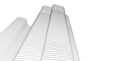 Mimari sanat konseptinde soyut çizgiler, minimum geometrik şekiller. 