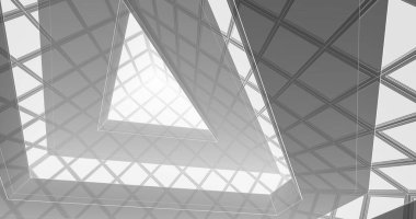 Mimari sanat konseptinde soyut çizgiler, minimum geometrik şekiller. 