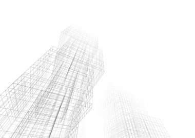 Mimari sanat konseptinde soyut çizgiler, minimum geometrik şekiller. 