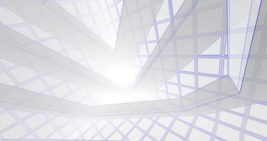 Mimari sanat konseptinde soyut çizgiler, minimum geometrik şekiller. 