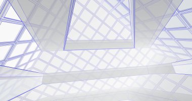 Mimari sanat konseptinde soyut çizgiler, minimum geometrik şekiller. 