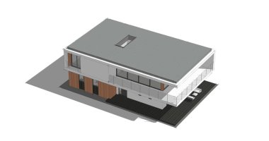  Mimarlık binasının 3D modelleme yazılım tasarımı, dahili illüstrasyon