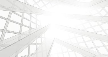 Mimari sanat konseptinde soyut çizgiler, minimum geometrik şekiller. 