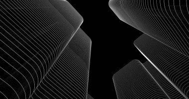 Mimari sanat konseptinde soyut çizgiler, minimum geometrik şekiller. 